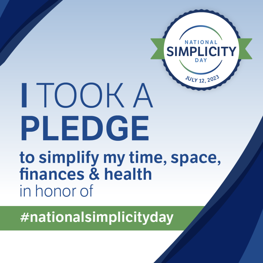 National Simplicity Day 2023 Pledge
