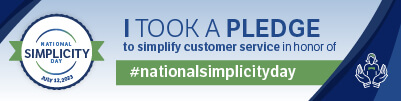 National Simplicity Day Pledge - Customer Service Banner