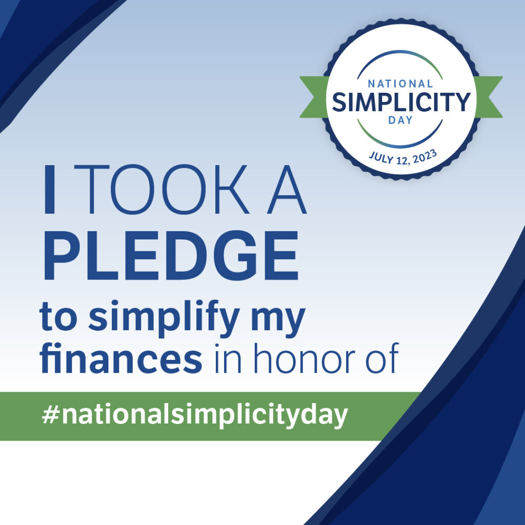 National Simplicity Day 2023 Pledge - Finances